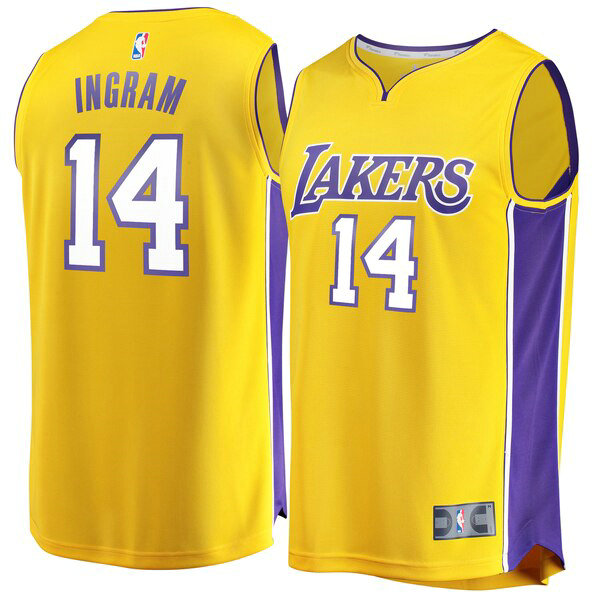 Maillot Los Angeles Lakers Homme Brandon Ingram 14 Icon Edition Jaune